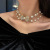 Korean Vintage Pearl Diamond Tassel Necklace Internet Celebrity Dignified Sense of Design Flower Bow Tie Clavicle Chain Necklace for Women