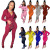 Autumn Best-Selling European and American Women's Clothing Solid Color Suit Personality Zipper Two-Piece Set