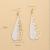 National Fashion Silver Sand Veneer Drop-Shaped Hollow-out Gorgeous Pattern Earrings