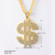 European and American Exaggerated Hip Hop Domineering Coarse Dollar Symbol Necklace Alloy Diamond-Embedded Unique Hipster Hipster Ornament