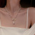 Korean Vintage Pearl Diamond Tassel Necklace Internet Celebrity Dignified Sense of Design Flower Bow Tie Clavicle Chain Necklace for Women