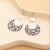European and American Zebra Pattern Sandpaper Veneer round Ring Earrings