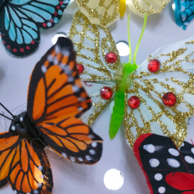 Simulation Butterfly Three-Dimensional Decoration, True Feathers Butterfly, Simulation Colorized Butterfly, Feather Butterfly Accessories