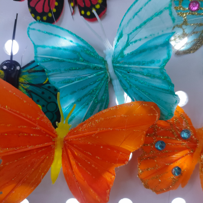Simulation Butterfly Three-Dimensional Decoration, Central Control Pendant Wedding Props, True Feathers Butterfly, Simulation Colorized Butterfly