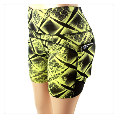 Fitness Exercise No Embarrassment Line High Waist Belly Contracting Peach Hip Raise Skinny Cross Women's New Five-Point Yoga Shorts