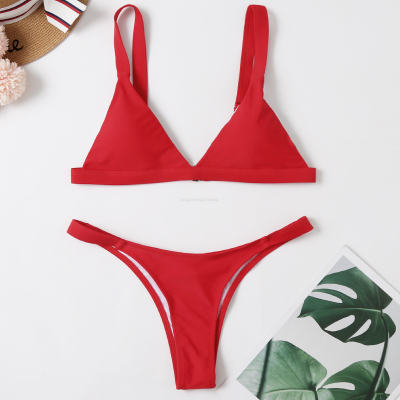 Swimsuit Wireless Cup Simple Plain Swimsuit Fashion Sexy Bikini Foreign Trade Direct Sales
