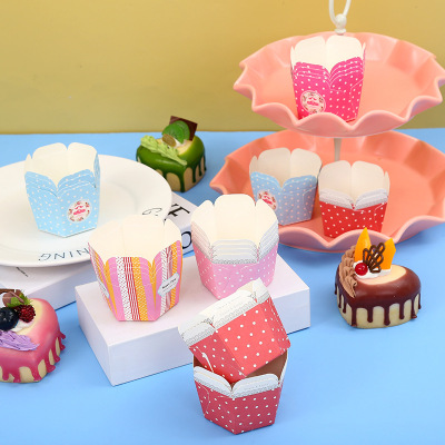 Cake Paper Cups Square Hexagonal Packing Box Disposable Heatproof Baking Paper Cups Muffin Cup Hokkaido Machine Production Cup