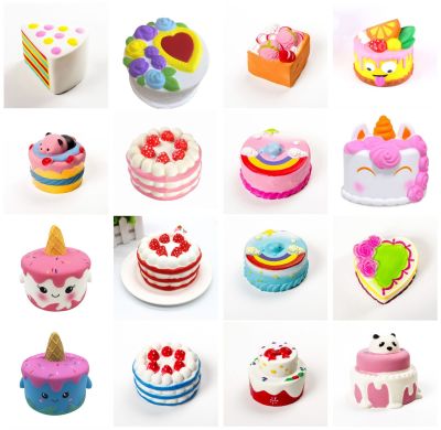 Cross-Border New Squishy Toys Hamburger Simulation Strawberry Cake Unicorn Vent Pressure Reduction Toy Rose Bread