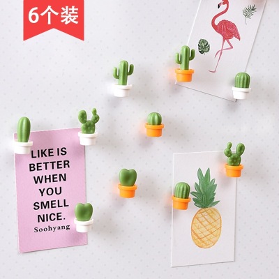 Creative Cactus Modeling Refridgerator Magnets Magnetic Stickers Green Plant Magnetic Sticker Magnet Cute Message Board Stickers Sticky Note