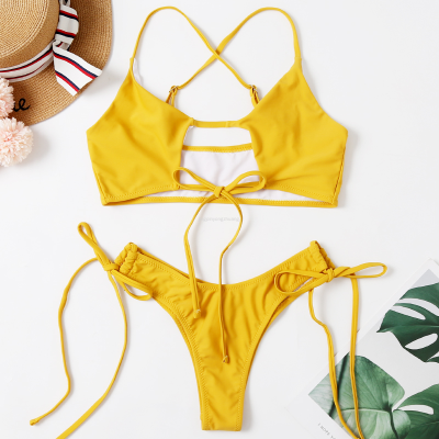 Swimsuit Wireless Cup Simple Tether Swimsuit Fashion Sexy Bikini Foreign Trade Direct Sales