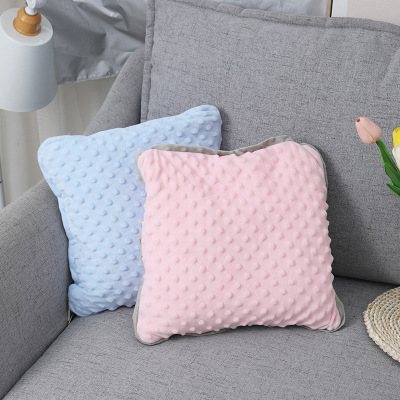 Xinyuan Xin Doudou Velvet Simple Cushion Pillow Blanket Sub Double-Use Office Nap Two-Color Pillow Blanket Cushion