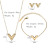 Hot Sale at AliExpress V-Shaped Letter Necklace Korean Style All-Match Stainless Steel Necklace Three-Piece Set in Stock Wholesale
