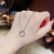 INS Style Advanced Design Sense Simple Circle Micro-Inlaid Diamond Titanium Steel Necklace Female Douyin Online Influencer Same Style Clavicle Chain