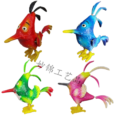 3D Colorful Plastic Three-Tail Bird Refrigerator Stickers Creative Home Background Decorative Crafts Decorations
