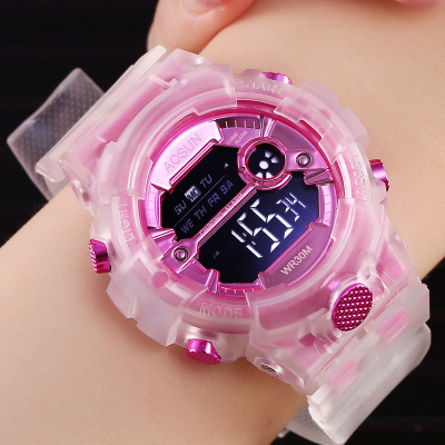 INS Internet Hot Unicorn Electronic Sports Watch Waterproof Matcha Green Men and Women Transparent Student Led Watch