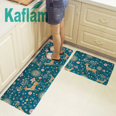 One Piece Dropshipping Flannel Printed Carpet Custom Kitchen Floor Mat Water-Absorbing Non-Slip Mat Entrance Foot Mat 
