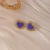 925 Silver Needle Korean New Catharanthus Roseus Blue Earrings Partysu Temperamental Geometric Ear Studs Ins Trendy All-Match Earrings