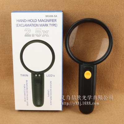 Portable with LED Light Handheld Magnifying Glass Plastic High Power Reading Repair Jewelry Magnifying Glass Optical Glass