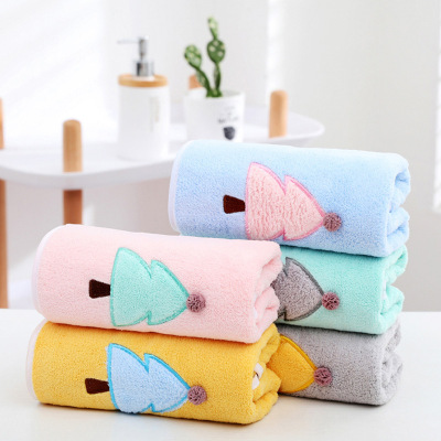 Factory Wholesale High Density Coral Fleece Embroidered Towel Soft Absorbent Face Washing Towel Gift Advertising Logo Embroidered Face Towel