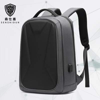 2022 Backpack Men's Casual Fashion Business Reflective Hard Shell Computer Backpack Travel College Students Bag
