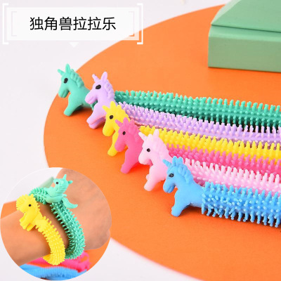 Cross-Border Cartoon Unicorn Cute Pet and Animal Lala Bracelet Soft Glue Vent Decompression Noodles Pressure Reduction Toy New