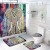 Cross-Border Nordic Digital Printing Shower Curtain Waterproof Bathroom Curtain Bathroom Curtain Partition Curtain Punch-Free Bath Curtain Set