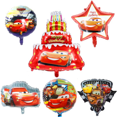 Factory Direct Sales Disney Authorized Racing Car Story Lightning McQueen Children's Birthday Decorative Aluminium Film Ball