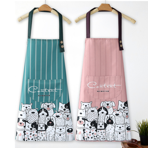 apron kitchen household waterproof oil-proof women‘s fashion cooking household work clothes internet celebrity adult apron canvas cute