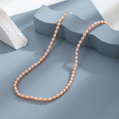 Yunyi Natural Pink Pearl Super Nice Necklace Good Luster Natural Pearl Factory Wholesale Spot