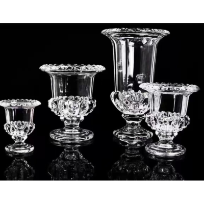 European-Style Retro Affordable Luxury Set Transparent Crystal Glass Vase Modern Household Rich Bamboo Flower Vase Bud Series