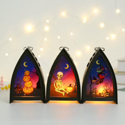 LED Storm Lantern Electronic Pumpkin Lamp Candlestick Decoration Props