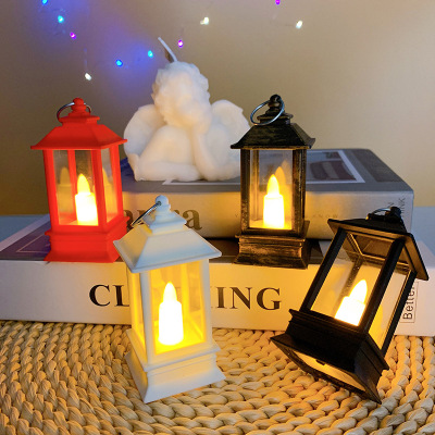 Mini Storm Lantern Small Lantern LED Electronic Candle Light Home Decoration Gift Christmas Decorations Retro Ornaments