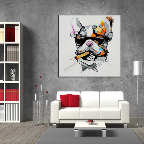 cartoon decorative painting children‘s room oil painting cigarette dog cute rabbit a variety of animal home decorative painting auspicious elephant quantity