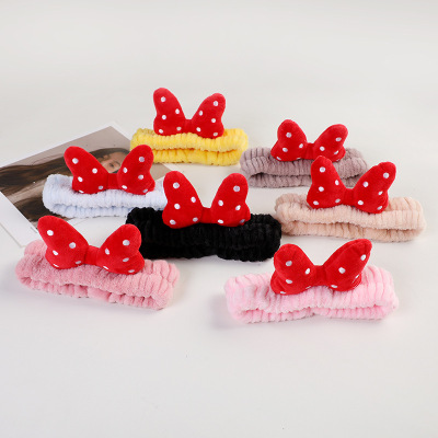 New Mickey Bow Makeup and Face Wash Hair Band Online Influencer Cute Fluffy Hair Band Hair Band Hair Accessories for Women Wholesale