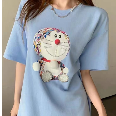 Korean Style LargeSize Short-Sleeved T-shirt Women's Night Market Stall Clothing Wholesale Live Broadcast Factory Supply