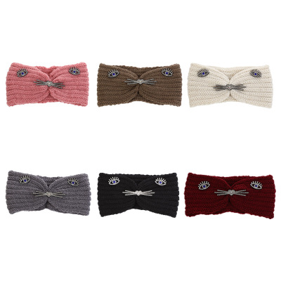 Japanese and Korean Style Sweet Knitted Wool Hair Band Online Influencer Fashion Wide Brim Warm Hairband Decoration Wash Makeup Hair Band