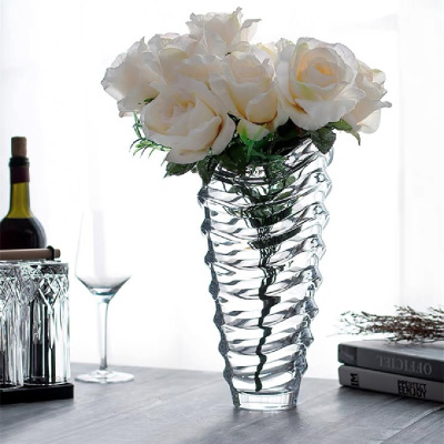 European Style Ornaments Crystal Glass Thread Vase Living Room Decoration Transparent Sailing Star Glass Vase Countertop Flower Holder