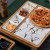 Nordic Restaurant Pizza Snack Dish Square Ceramic Plate Creative Marble Gold Pattern Western Food Plate with Grid Steak Plate