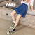 Girls' Summer Wide-Leg Denim Shorts Pleated Skirt Children's Loose-Fitting Hot Pants Girls' Casual Skirt Pants