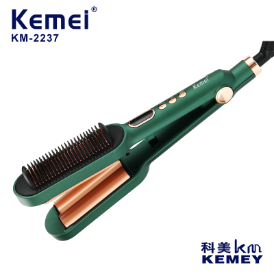 Cross-Border Factory Direct Supply Hair Curler Komei KM-2237 Anion Dual-Use Pull Straight Hair Ironing Hair Curler