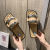 2022 TikTok Hot Summer European and American Style Metal Buckle Fashion Leisure Sandals Indoor Non-Slip Flat Sandals