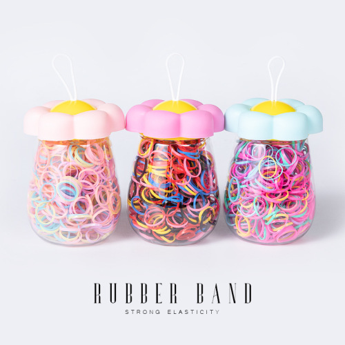 factory direct supply disposable children‘s rubber band sunflower canned strong pull continuously small rubber band baby hair accessories for tying up the hair