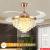 Fan Lamp Ceiling Fan Lights Wholesale Led Golden Crystal Nordic Light Luxury Living Room Dining Room Bedroom Factory Direct Sales