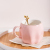 New Candy Color Ceramic Cup Small Fresh Mug Cup with Spoon Lid