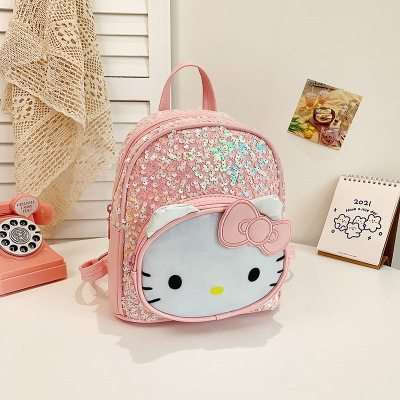 New Cartoon Cute Backpack for Children Baby Kindergarten Backpack Luminous KT Cat Children's Schoolbag