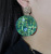 Meiyu Cross-Border New Arrival Green Rainforest Animal and Plant 3D Embossed Printed Acrylic Earrings Fashion Exaggerating Earrings