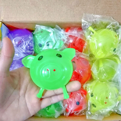 Creative Pig Head Vent Ball Decompression Squeeze Toy Pig Head Toy Squeeze Water Ball 1 Yuan 2 Yuan Wholesale