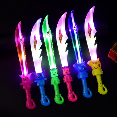 Luminous Sword Toy Cartoon Toy Sword Comes with Electronic Band Music Night Market Stall Hot Sale Luminous Toy