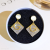 Sterling Silver Needle Celebrity Style Diamond Shaped Earrings Diamond-Embedded High-Grade Light Luxury Pearl Earrings
