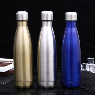New Stainless Steel Vacuum Cup Portable Outdoor Sports Cup Creative Coke Bottle Gift Printed Logo Wholesale